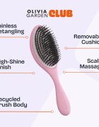 Olivia Garden Club The Reset Detangling&Shine Hairbrush плоска четка с калъфка Pink 1 бр.