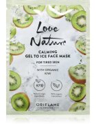 Oriflame Love Nature Gel To Ice Organic Kiwi успокояваща маска за лице за уморена кожа 10 мл.