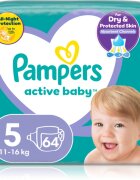 Pampers Active Baby Size 5 еднократни пелени 11-16 kg 64 бр.