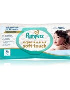 Pampers Aqua Soft Touch мокри почистващи кърпички за деца 60 бр.