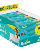Pampers Fresh & Clean мокри почистващи кърпички за деца 9x80 бр.