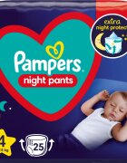 Pampers Night Pants Size 4 еднократни пелени гащички за нощ 9-15 kg 25 бр.