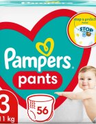 Pampers Pants Size 3 еднократни пелени гащички 6-11 kg 56 бр.