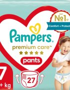 Pampers Premium Care Pants Size 7 еднократни пелени гащички 15+ kg 27 бр.