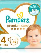 Pampers Premium Care Size 4 еднократни пелени 9-14 kg 52 бр.