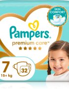 Pampers Premium Care Size 7 еднократни пелени 15+ kg 32 бр.