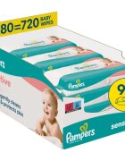 Pampers Sensitive Baby Wipes мокри почистващи кърпички за деца 9x80 бр.