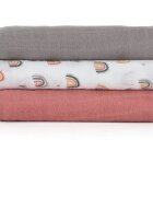 Petite&Mars Moussy пелени от плат Rose Rainbows 68 x 68 cm 3 бр.