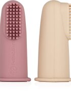 Petite&Mars Take&Match 0m+ детска четка за зъби за върху пръст с калъфка Rose&Sand 2 бр.