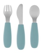 Petite&Mars Take&Match Stainless Steel Cutlery Set прибор за деца Frosted Sky 12m+ 3 бр.