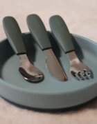 Petite&Mars Take&Match Stainless Steel Cutlery Set прибор за деца Misty Green 12m+ 3 бр.