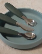 Petite&Mars Take&Match Stainless Steel Cutlery Set прибор за деца Misty Green 12m+ 3 бр.