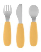 Petite&Mars Take&Match Stainless Steel Cutlery Set прибор за деца Ochre 12m+ 3 бр.