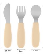 Petite&Mars Take&Match Stainless Steel Cutlery Set прибор за деца Ochre 12m+ 3 бр.