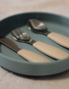 Petite&Mars Take&Match Stainless Steel Cutlery Set прибор за деца Sweet Pea 12m+ 3 бр.