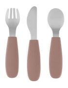 Petite&Mars Take&Match Stainless Steel Cutlery Set прибор за деца Velvet Latte 12m+ 3 бр.