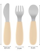 Petite&Mars Take&Match Stainless Steel Cutlery Set прибор за деца Velvet Latte 12m+ 3 бр.