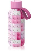 Quokka Solid Kids термобутилка със закачалка Pink Bricks 1 бр.
