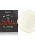 Scottish Fine Soaps Thistle & Black Pepper твърд сапун за зоната на лицето и брадата 100 гр.