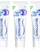 Sensodyne Rapid Cool Mint паста за зъби с флуорид за чувствителни зъби 3x75 мл.