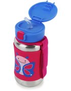 Skip Hop Zoo Straw Bottle неръждаема бутилка за вода със сламка Butterfly 12 m+ 1 бр.