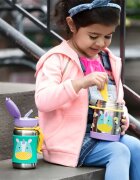 Skip Hop Zoo Straw Bottle неръждаема бутилка за вода със сламка Unicorn 12 m+ 1 бр.