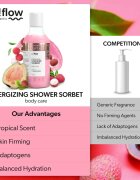 so!flow Energizing Shower Sorbet хидратиращо сорбе за тяло под душа Guava Lychee 400 мл.