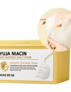 Some By Mi Yuja Niacin Anti Blemish Daily Mask озаряваща платнена маска да уеднакви цвета на кожата голяма опаковка 30 бр.