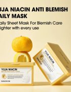 Some By Mi Yuja Niacin Anti Blemish Daily Mask озаряваща платнена маска да уеднакви цвета на кожата голяма опаковка 30 бр.