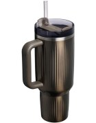 Stanley Quencher H2.O FlowState™ Fluted Tumbler неръждаема термочаша със сламка голям Gunmetal Shine 1 бр.