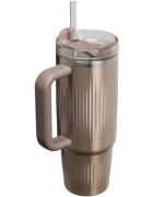 Stanley Quencher H2.O FlowState™ Fluted Tumbler неръждаема термочаша със сламка средни Pale Gold Shine 1 бр.