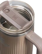 Stanley Quencher H2.O FlowState™ Fluted Tumbler неръждаема термочаша със сламка средни Pale Gold Shine 1 бр.
