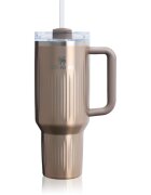 Stanley Quencher H2.O Fluted Tumbler неръждаема термочаша със сламка голям Pale Gold Shine 1 бр.