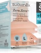 Suavinex Zero Zero Bottle Teat биберон за шише L Dense Flow 6 m+ 2 бр.