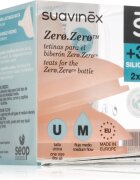 Suavinex Zero Zero Bottle Teat биберон за шише M Medium Flow 3 m+ 2 бр.