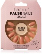 Technic Cosmetics False Nails Almond Изкуствени нокти Gloss Nude 24 бр.