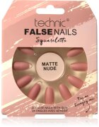 Technic Cosmetics False Nails Sqarletto Изкуствени нокти Matte Nude 24 бр.