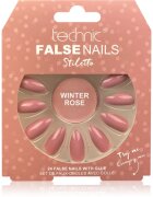 Technic Cosmetics False Nails Stiletto Изкуствени нокти Winter Rose 24 бр.