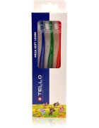 TELLO Kids 10400 Mega Soft четки за зъби за деца 2-7 3 бр.