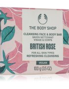 The Body Shop British Rose Cleansing Bar твърд сапун за тяло и лице 100 гр.