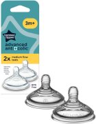 Tommee Tippee Advanced Anti-Colic биберон за шише Medium Flow 3m+ 2 бр.