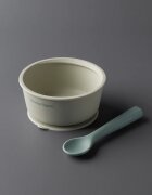 Tommee Tippee EasiStick™ Silicone Bowl & Spoon силиконова купичка с вендуза 4m+ Green 1 бр.