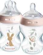 Tommee Tippee Natural Start Anti-Colic бебешко шише Slow Flow 0m+ 2x260 мл.