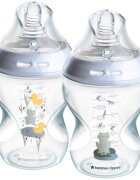 Tommee Tippee Natural Start Anti-Colic бебешко шише Slow Flow 0m+ Frog 2x260 мл.