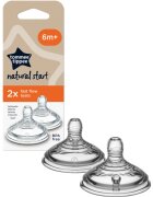 Tommee Tippee Natural Start Anti-Colic Teat биберон за шише Fast Flow 6 m+ 2 бр.