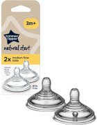Tommee Tippee Natural Start Anti-Colic Teat биберон за шише Medium Flow 3 m+ 2 бр.
