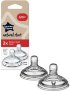 Tommee Tippee Natural Start Anti-Colic Teat биберон за шише Thick Feed 6m+ 2 бр.