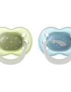 Tommee Tippee NightGlow Soother 0-6m биберон Boy 2 бр.