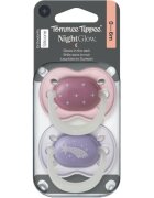 Tommee Tippee NightGlow Soother 0-6m биберон Girl 2 бр.