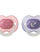 Tommee Tippee NightGlow Soother 6-18m биберон Girl 2 бр.
